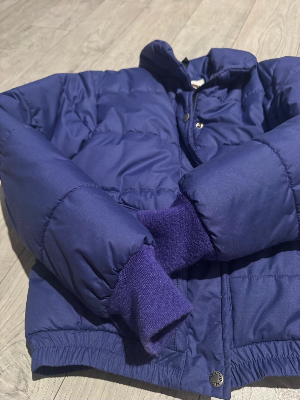 The North Face Navy Blue Puffer Coat *not shiny - Picture 3 of 10